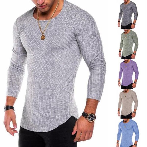 

men's t-shirts 2021 spring t-shirt men striped tee shirt homme oversized arc hem long sleeve t hip hop tshirt streetwear plus size s-3x, White;black