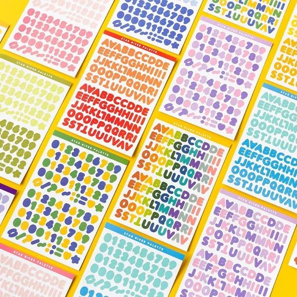 

gift wrap 6 sheets alphabet stickers self adhesive letter