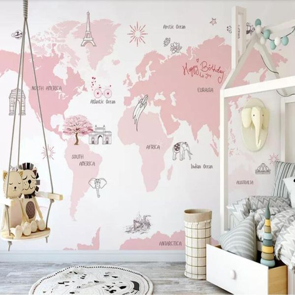 

wallpapers milofi custom 3d wallpaper mural nordic pink small fresh abstract cartoon background wall living room bedroom decoration paintin