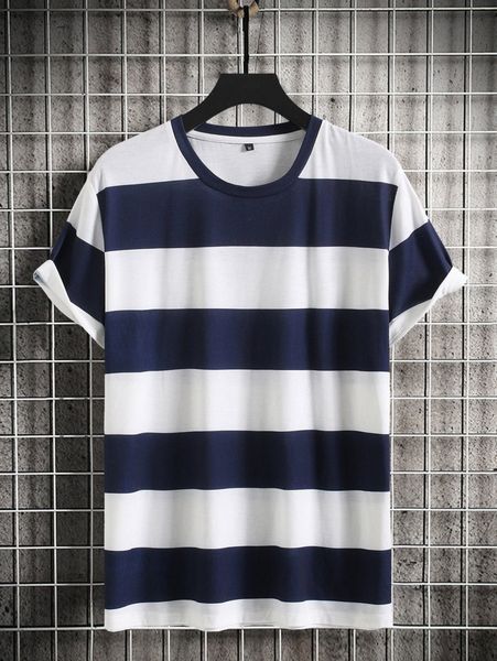 

men striped print tee l3gf#, White;black