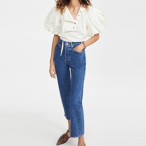 

women's blouses & shirts 2021 spring summer women blouse lantern sleeve simple bow tie with buttons ladies fashion white sweet shirt