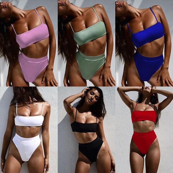 

women's swimwear bikini 2021 swimsuit women high waist bikinis set bathing suit beach push up stroje kapielowe damskie, White;black