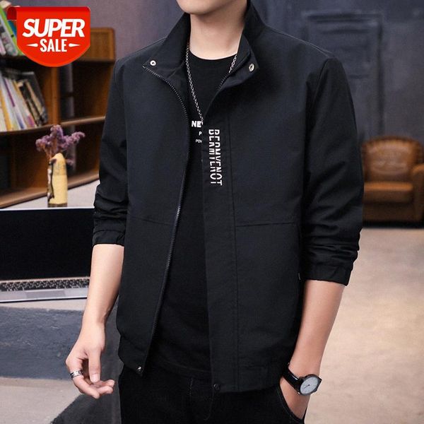 

jacket men's casual thin workwear flow slim-fitting clothes men #yl75, Black;brown