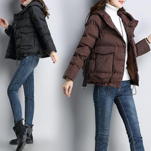 

women's down coat large size padded jacket winter korean version loose warm thick cotton & parkas, Black