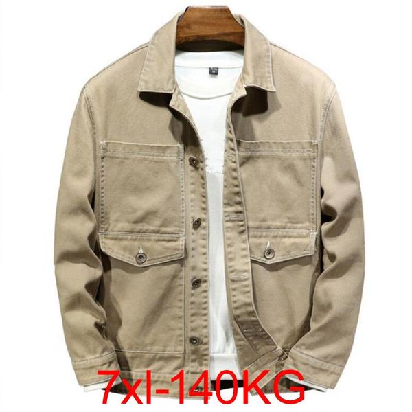 

men's jackets spring autumn coat large size loose cotton plus gowns tide 7xl mens clothing oversized jacket, Black;brown