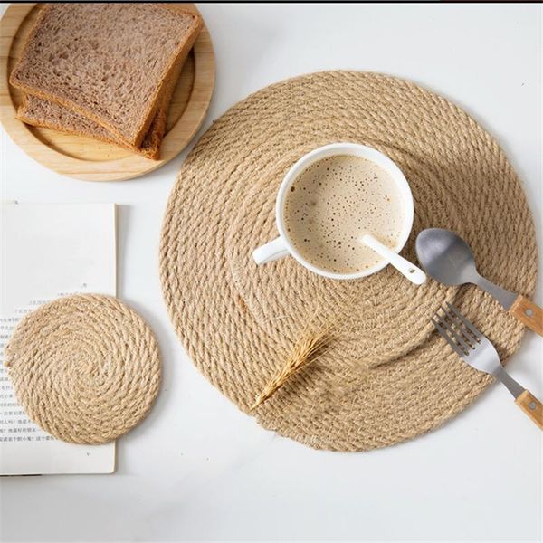 

mats & pads wholesale corn water grass handmade weave round pad heat insulation placemat table decoration