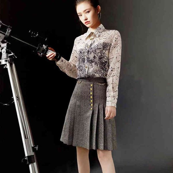 

skirt spring style retro printing sleeve thin women's clothes, Black