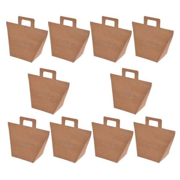 

gift wrap 10pcs portable gilding bag delicate kraft paper presents pouch simple handbag wrapping tote (yellow, only box)