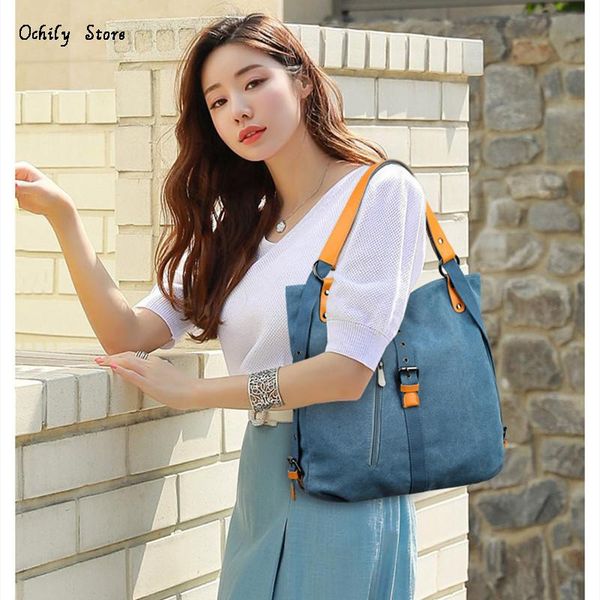 

women handbag outdoor leisure crossbody bags for canvas bag shoulder solid color shopping sac a main duffel