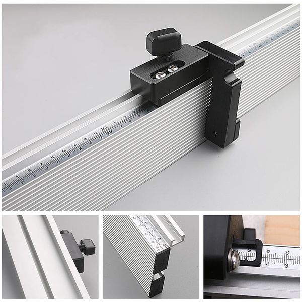 

professional hand tool sets aluminum profile fence with track stable saw router miter gauge 450-800 mm assembly ruler woodworking diy to