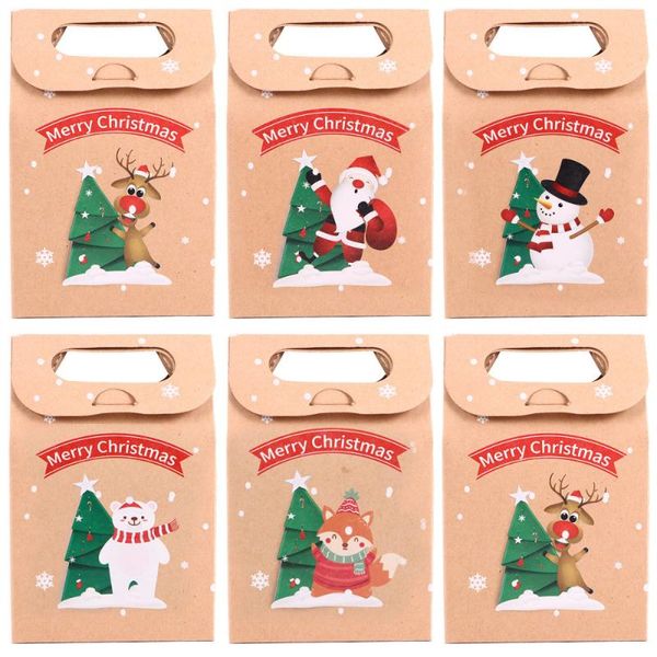 

24pcs christmas kraft paper candy boxes portable holder (assorted color) gift wrap