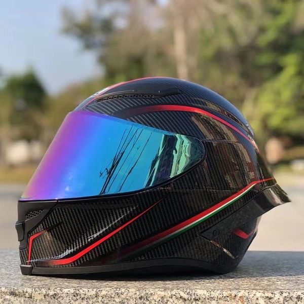

motorcycle helmets summer season big wing spoiler helmet black-red trajectory full face casco motorbike capacete men hat