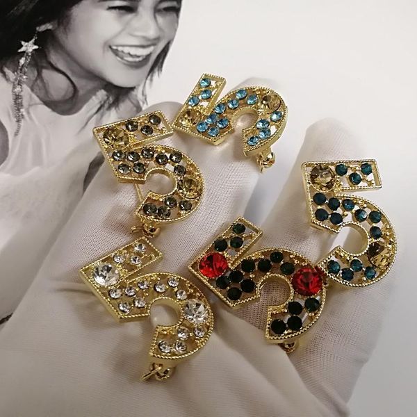 

pins, brooches korea trendy crystal letter pins jewelry for women party gift, Gray