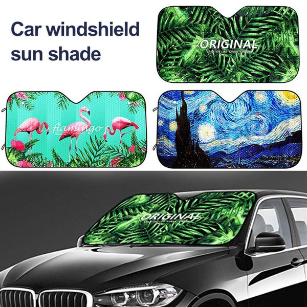 

car sunshade automobile styling rainforest windshield window universal sun and heat reflector waterproof windscreen protector cover