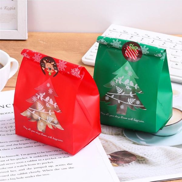 

gift wrap 25pcs snowflake christmas tree bags merry baking packaging bag candy boxes xmas decorations for home 2021 navidad