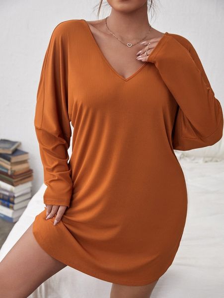 

plus solid night dress g4zd#, Black;white