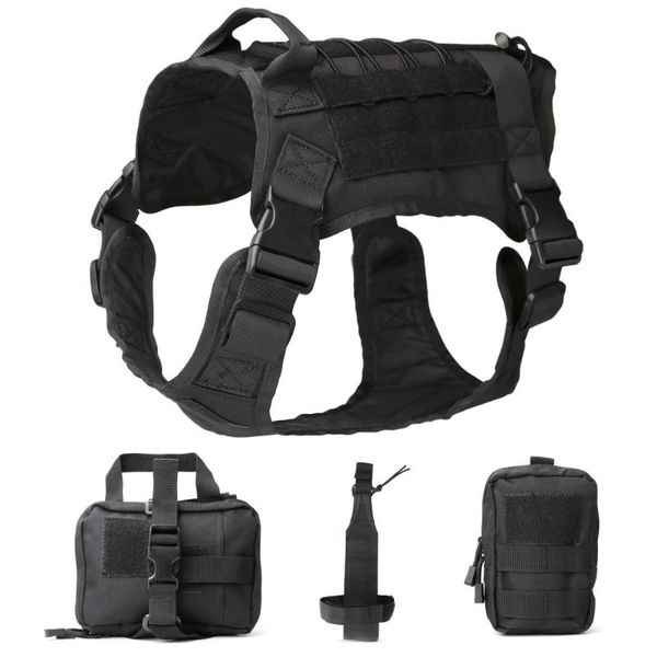 

dog collars & leashes military tactical harness k9 working vest nylon bungee leash lead training running for medium large dogs german shephe