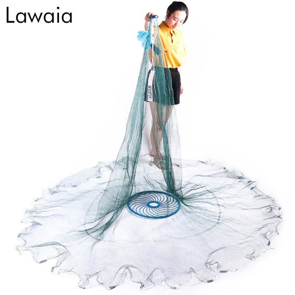 

fishing accessories lawaia strong net hand throw cast nets for america style green multifilament line durable gear blue ring