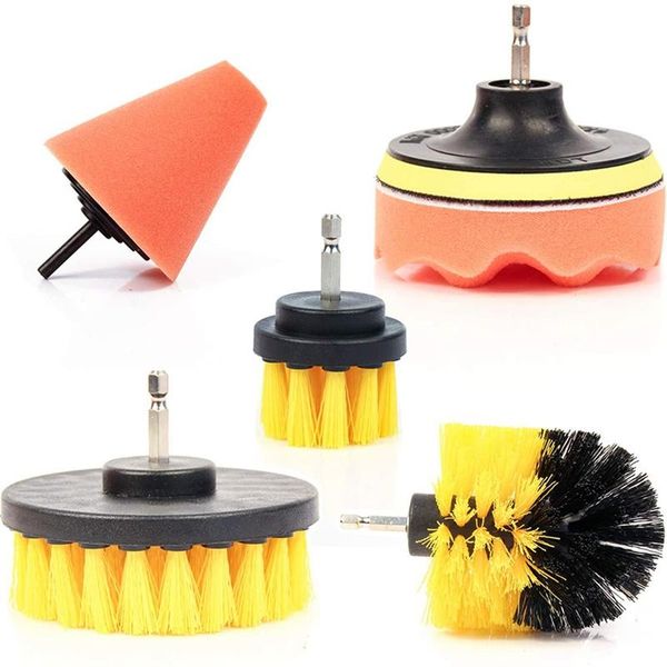 

care products drill brush attachment set 6 piece nylon power tile and grout bathroom cleaning scrub kit supplies