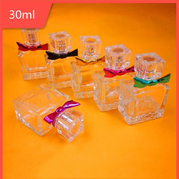 

5/10pcs 30ml clear glass portable refillable perfume bottle cosmetic container empty spray atomizer travel sub-bottle wholesale storage bott