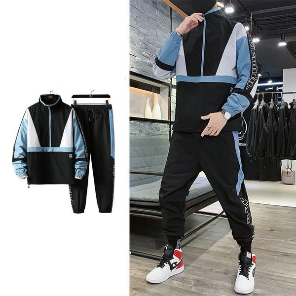 

tracksuits spring autumn men's 2 pieces sets pullover sportswear suit jacket+pant sweatsuit male clothing tracksuit men, Gray