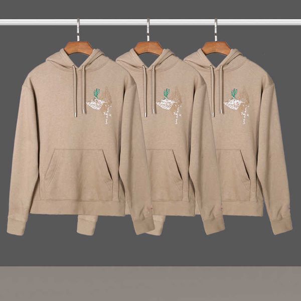 

men's hoodies & sweatshirts mens designer embroidery stitching printing hoodie hooded sweater high sreet long sleeve, Black