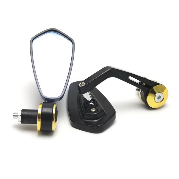 

motorcycle mirrors 1 pair 7/8 22mm handlebar rotatable diamond shape bar end rearview side mirror modified bend rod universal scooter