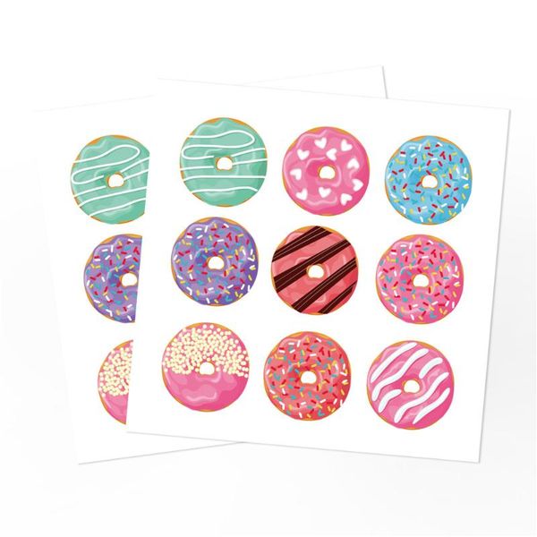 

gift wrap 180pcs sweet donuts stickers party invitations envelope cake dessert gifts packaging kids decorations