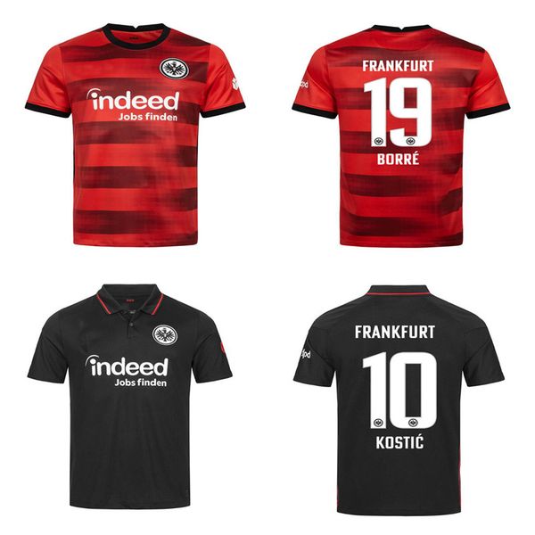 

21 22 eintracht frankfurt soccer jersey 2021 2022 sow borrÃ© kostic hauge younes football uniform men kids kit hasebe kamada hinteregger, Black;yellow