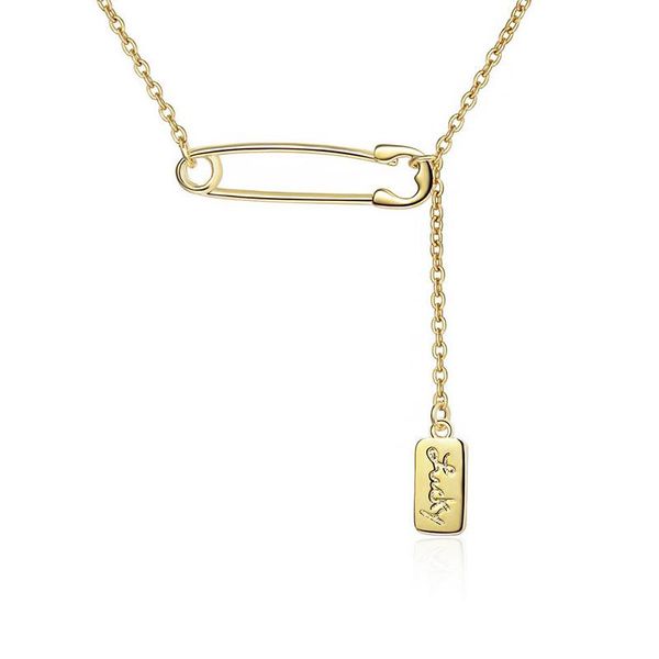 

gold & silver color pin shaped lucky tassel pendants necklaces female choker fashion jewelry gifts for women girls pendant