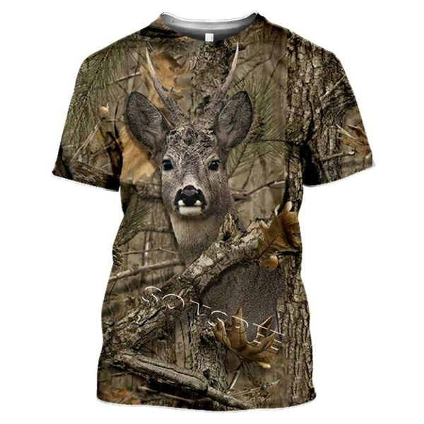 

men's t-shirts women's 3d short sleeve t-shirt alternative streetwear camouflage game animal wild boar summer fashion sports top, White;black