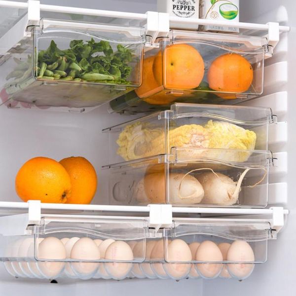 

storage bottles & jars wholesales box hanging large capacity plastic pull-out refrigerator organizer bins for kitchen