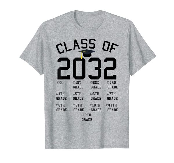 

class of 2032 grow with me with space for check-marks kids t-shirt, White;black
