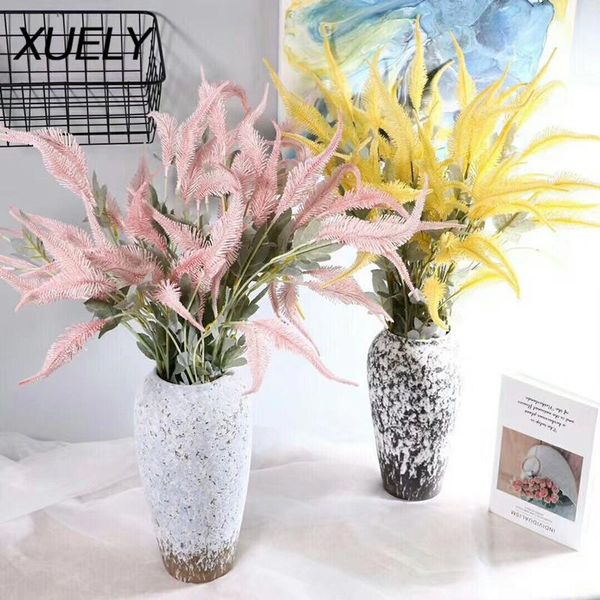 

93cm artificial plants wedding decor fake flowers romantic simulation plastic flower home garden party lavender 9 heads decorative & wreaths