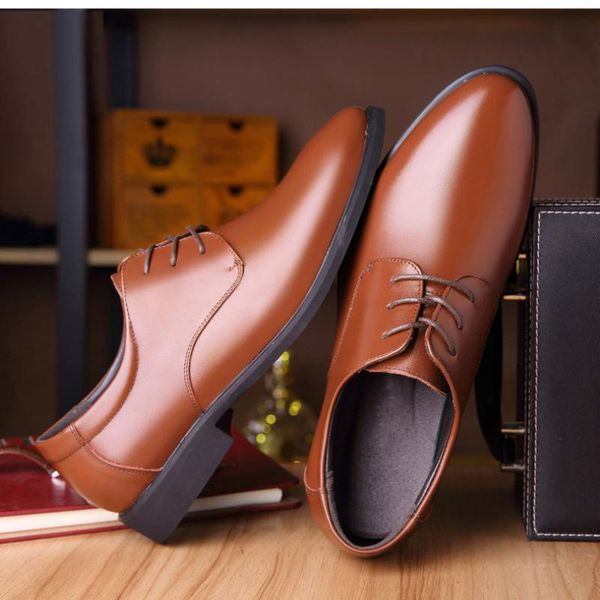 

dress shoes 2021 classic business men's fashion elegant formal wedding male slip on office black brown size 38-44