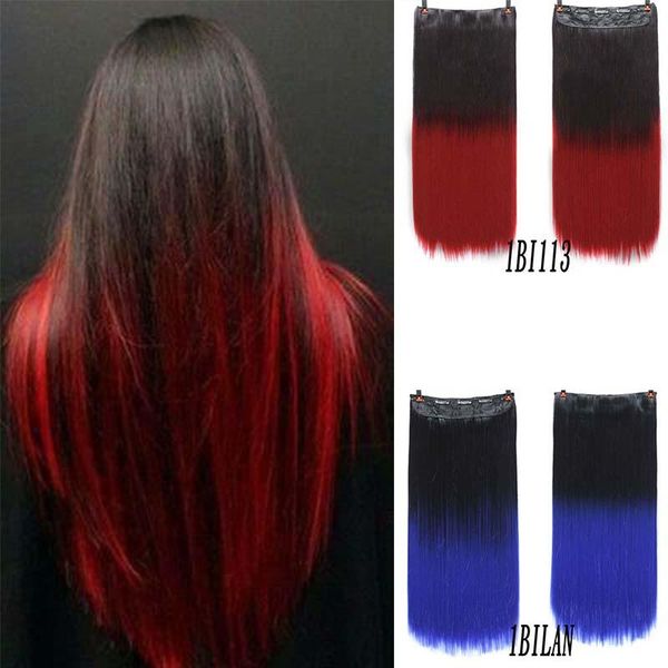 

synthetic wigs 24 inches long straight hair gradient high temperature, Black