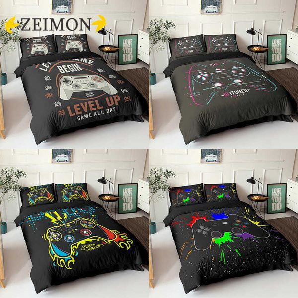 Zeimon Gamepad Bettwäsche-Set Queen-Size-Bettbezug, kreativ, Schwarz, Bettdecke, Housse De Couette, Bettwäsche, 2/3-teilig