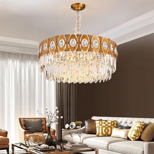 

chandeliers 2021 round light luxury high-grade living room k9 crystal chandelier simple villa modern nordic restaurant bedroom lamp