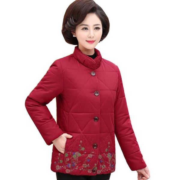 

women's trench coats 2021 autumn winter middle-aged women jacket coat long-sleeved stand collar fashion mother thick cotton, Tan;black