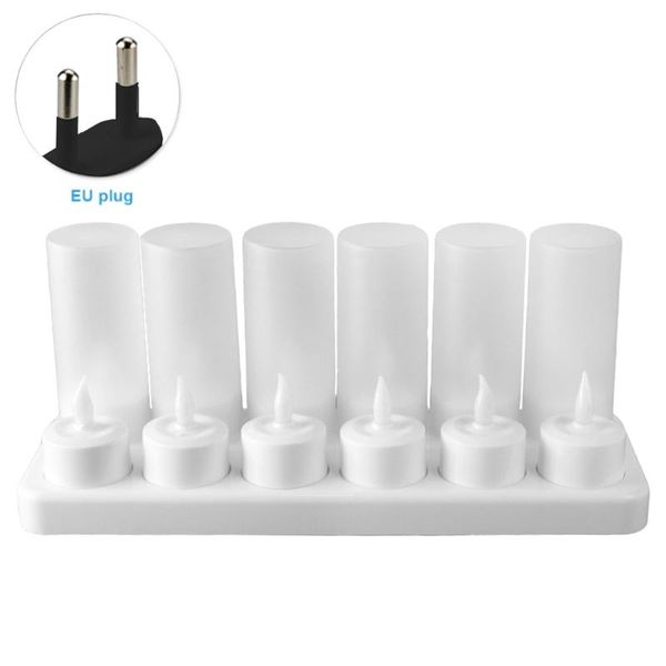 

12pcs led tea lights rechargeable base simulation deskflickering flameless candle birthday party wedding electric decorative candles