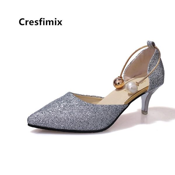 

cresfimix women fashion comfortable slip on high heel shoes lady cute & red wedding 7cm heels talons hauts b887 dress, Black