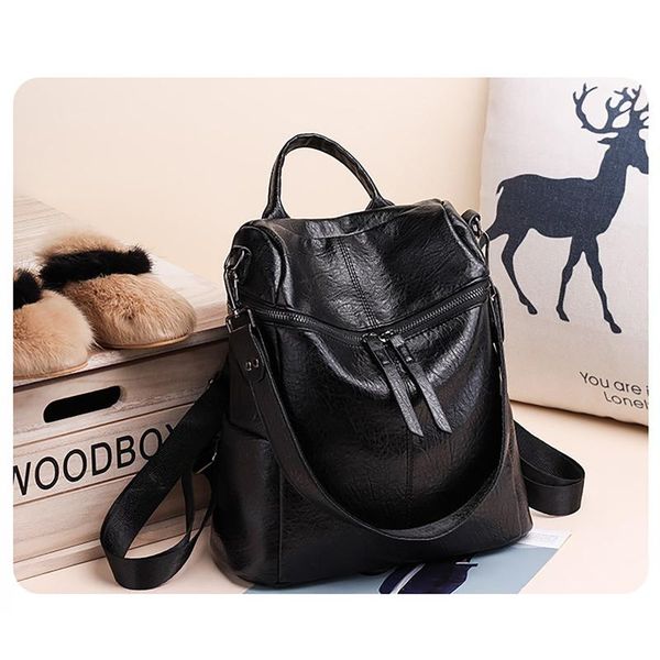 

fashion women anti-theft backpack vintage solid backpacks for teenage girls preppy school female travel bags
