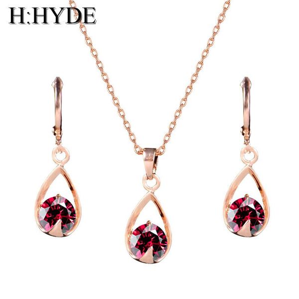 

earrings & necklace h:hyde amazing design wedding/bride jewelry gold color women's/girl's cz chain + wedding sets gifts, Silver