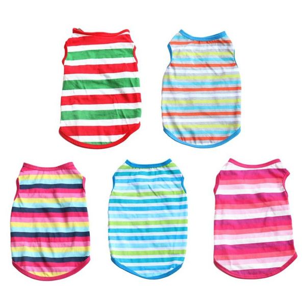 

dog apparel small pet puppy cat striped clothes vest t shirt cotton costume