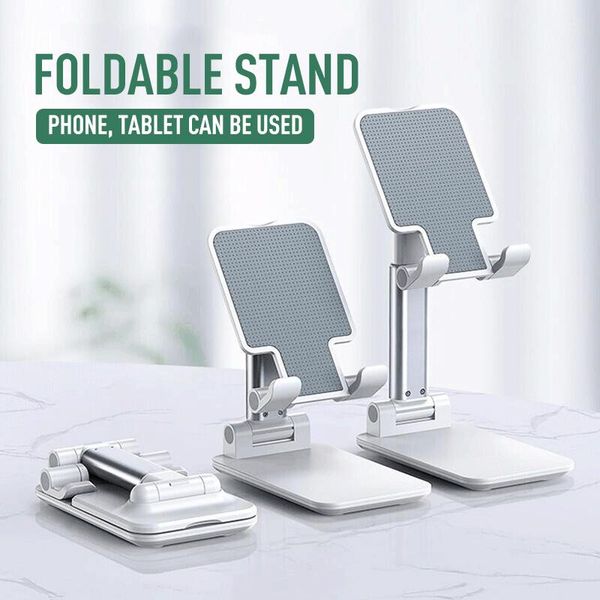 

universal foldable mobile phone holder stand adjustable metal desklive broadcast bracket anti-skid pads cell mounts & holders