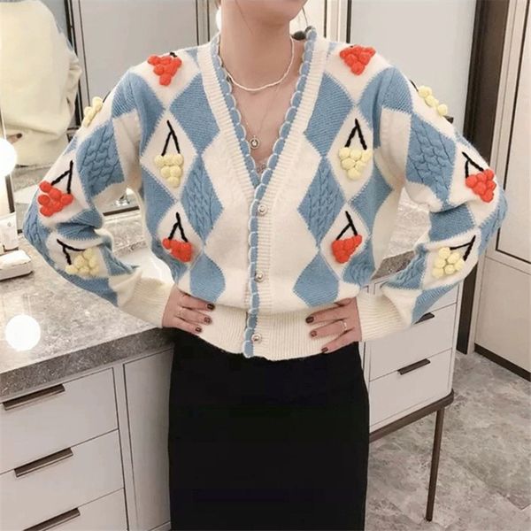 

women's sweaters plaid color-blocking sweater women loose outer wear gentle wind knitted cardigan jacket autumn and winter new wm*, White;black