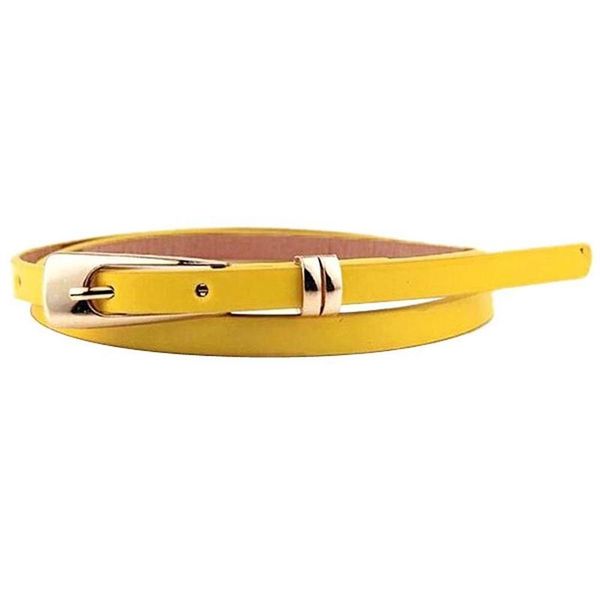 

belts women skinny waist belt thin leather waistband strap-yellow, Black;brown
