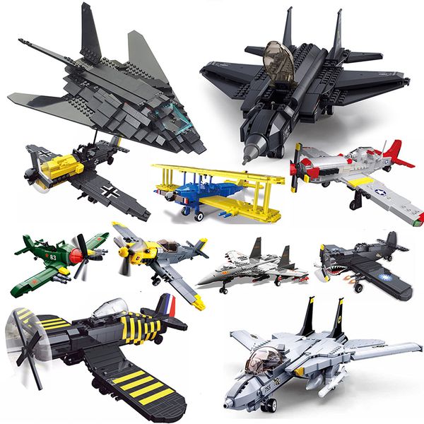 

WW2 Plane Military Airplane Soviet Army US Armor WW1 Fighter Jets Kits Building Blocks World War 1 2 I II Germany J-20