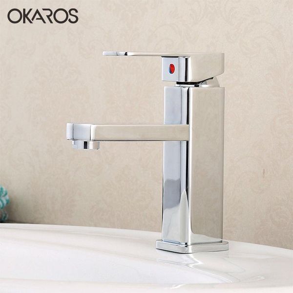 

bathroom sink faucets okaros modern deck mounted chrome brass basin vessel faucet and cold water single handle tap mixer torneira