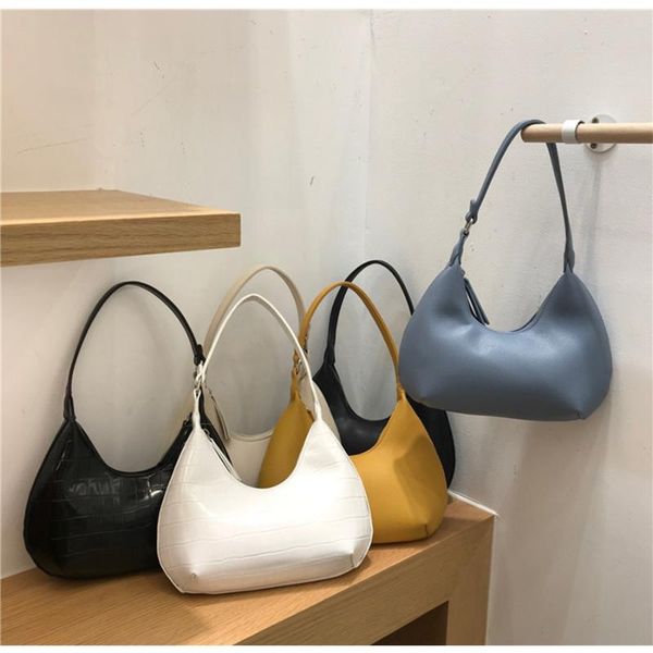 

evening bags women handbags bag purse 2021 trendy soild color baguette shape fashion pu leather shoulder underarm